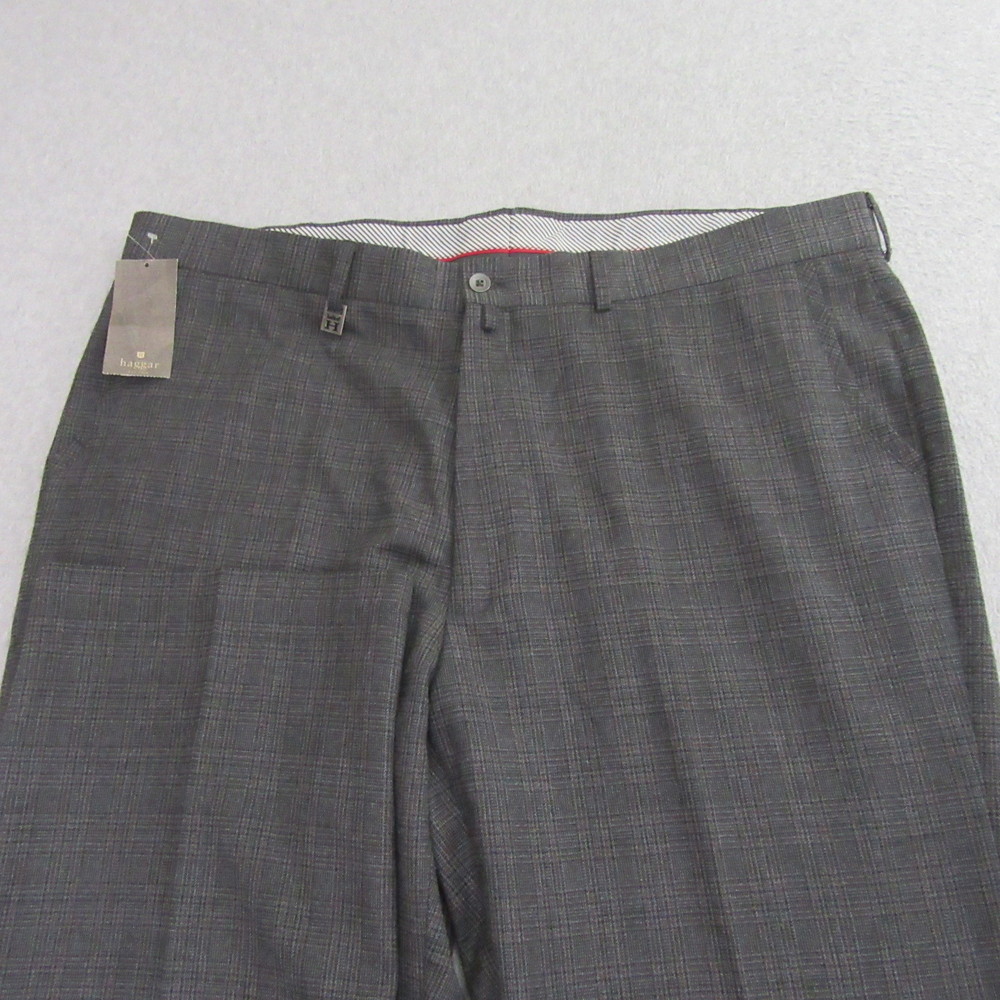 Haggar Mens Dress Pants 42 x 32  Gray Straight Fit Polyester Viscose